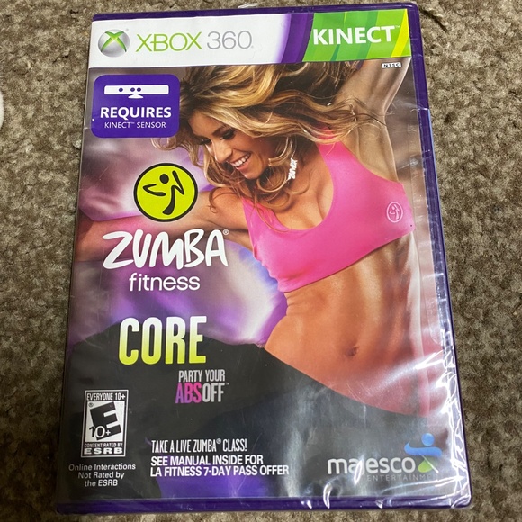 *6A  XBOX 360 Zumba fitness Kinect new game core workout party your abbs off - Picture 6 of 6